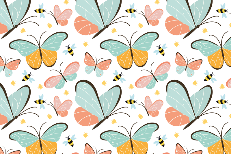 Placemat with quote butterfly pattern joy - TenStickers
