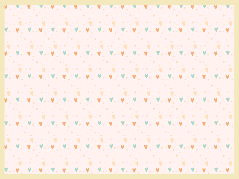 Children placemat with heart patterned background - TenStickers