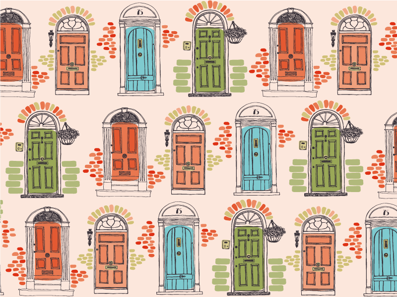 Original placemat with vibrant door designs - TenStickers