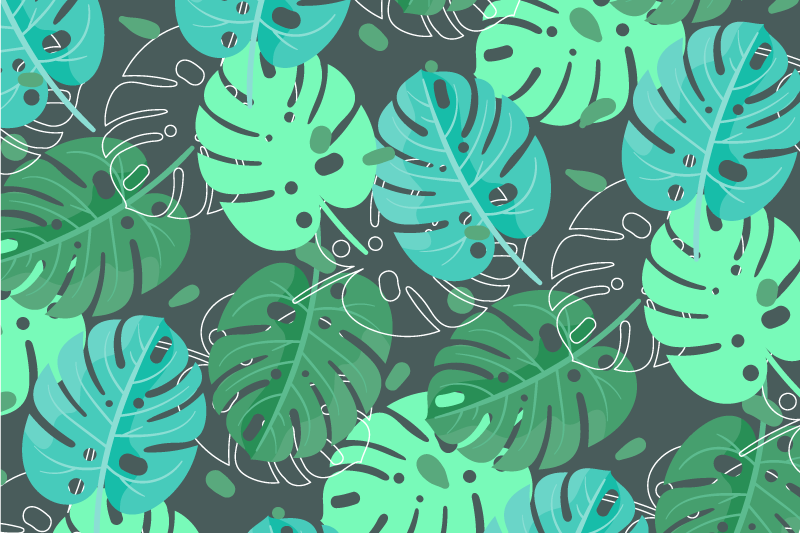 Tropical leaf pattern placemat - TenStickers