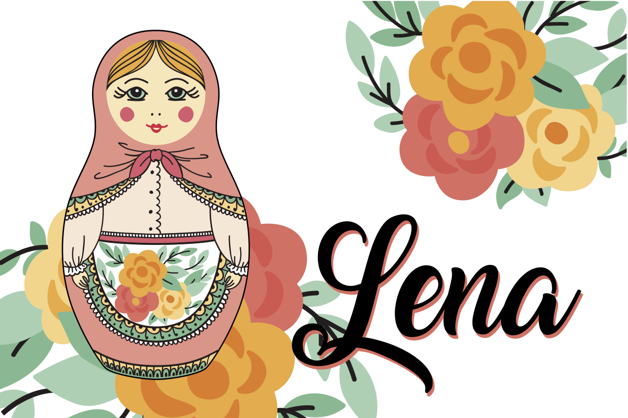 Customisable placemat matryoshka doll design - TenStickers