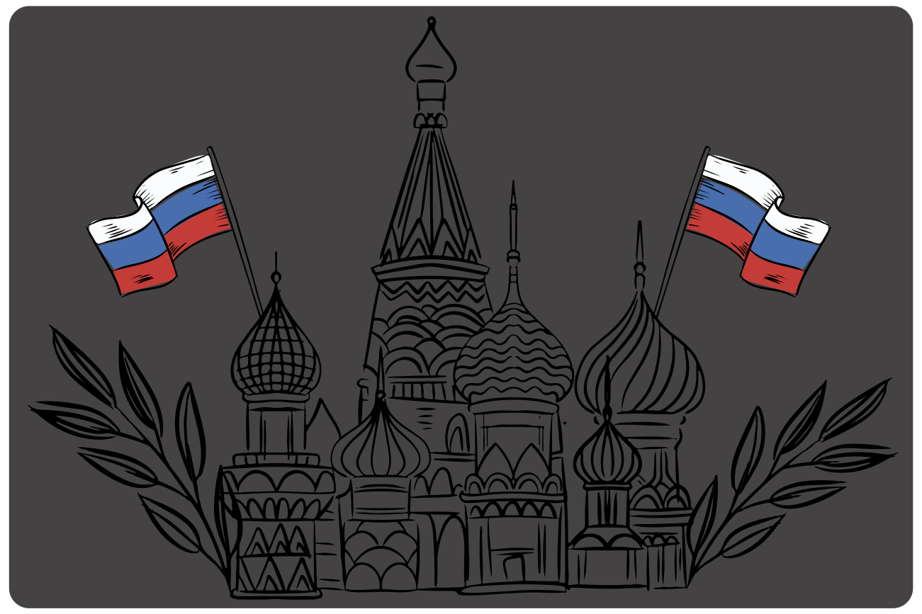 Original placemat russian architectural silhouettes - TenStickers