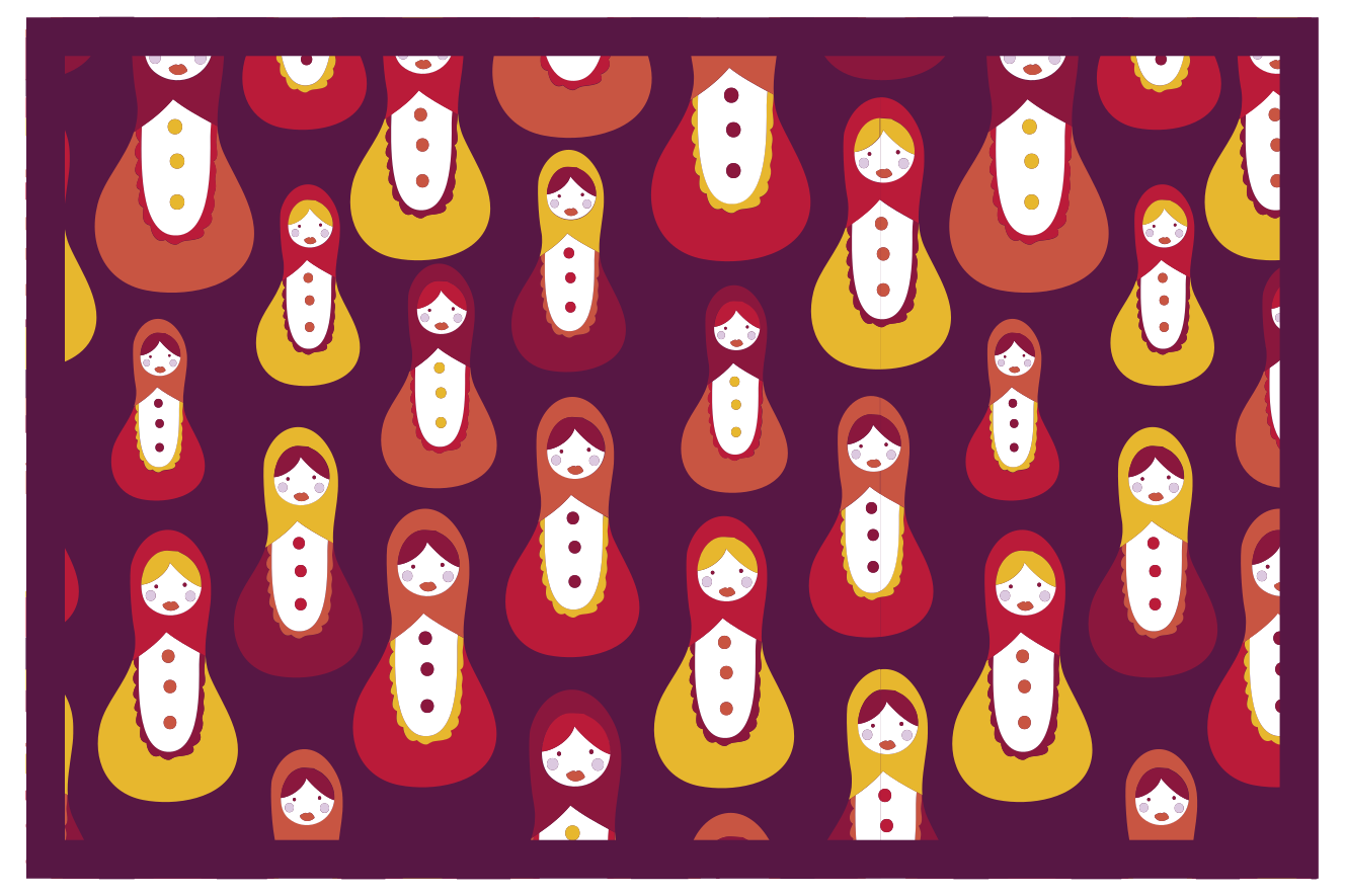 Original placemat colorful matryoshka design - TenStickers
