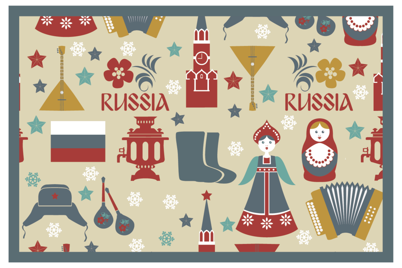 Original placemat featuring traditional russian motifs - TenStickers