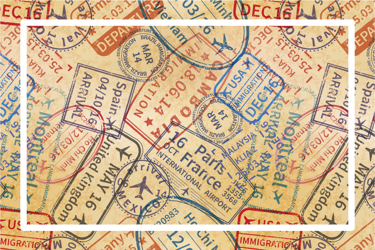 Passport stamp pattern placemat - TenStickers