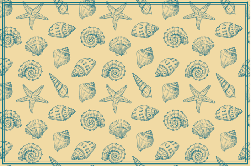 Original placemat shell motif tableware - TenStickers