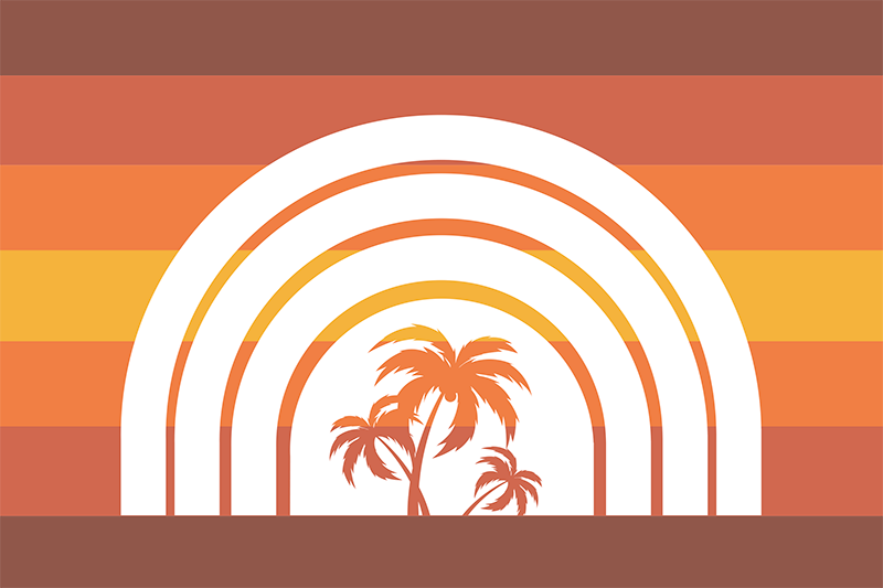 Modern placemat retro sunset arches - TenStickers