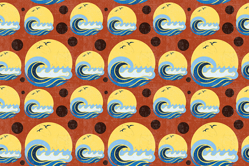 Modern placemat with stylized wave design - TenStickers