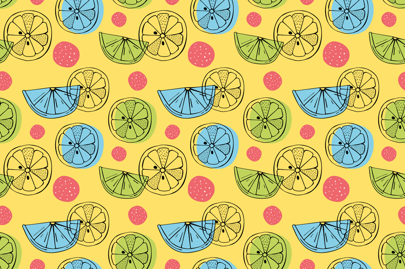 Original placemat citrus pattern background - TenStickers