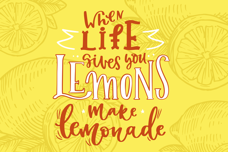 Placemat with quote when life gives you lemons - TenStickers