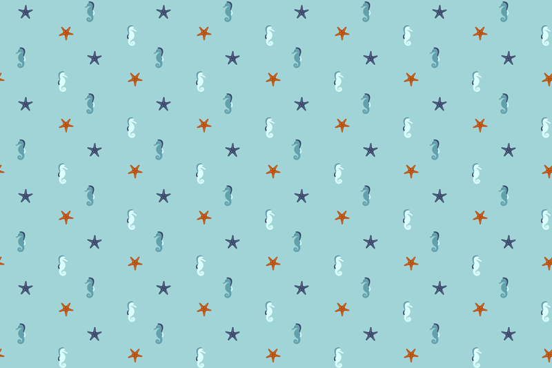 Original placemat seahorse starfish design - TenStickers