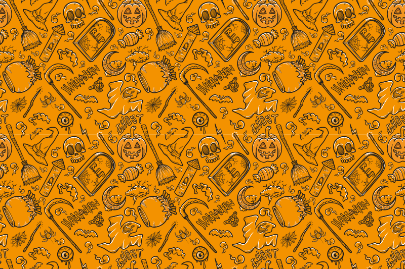 Halloween placemat with creepy halloween designs - TenStickers