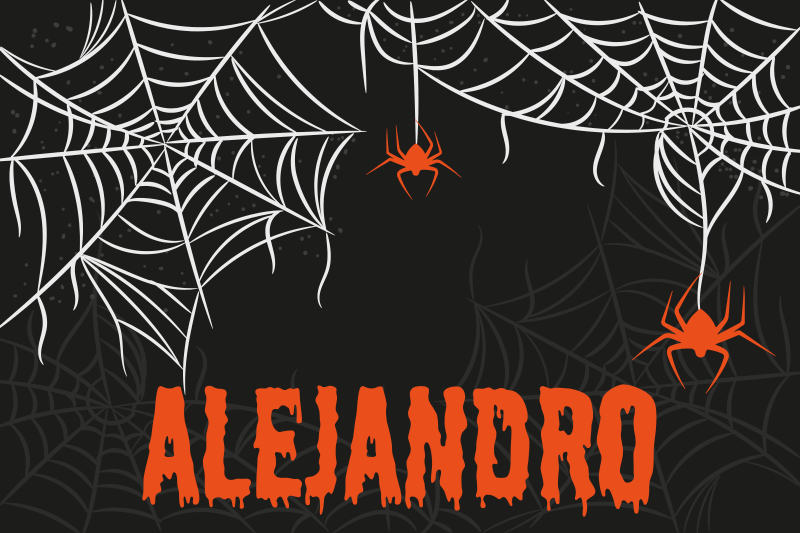 Spiderwebs with name Halloween placemats - TenStickers