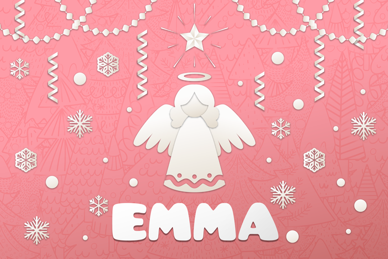 Christmas placemat angel holiday design - TenStickers