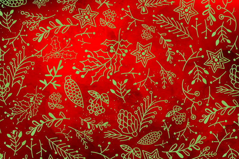 Christmas placemat in festive red floral - TenStickers