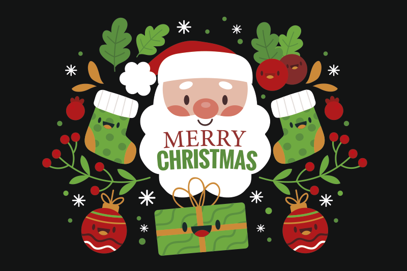 Christmas placemat with cheerful santa design - TenStickers