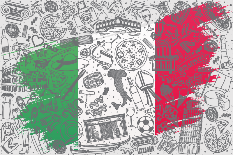 Original placemat italian culinary design - TenStickers