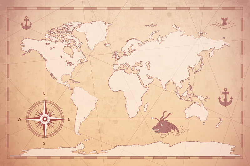 Original placemat world map design - TenStickers