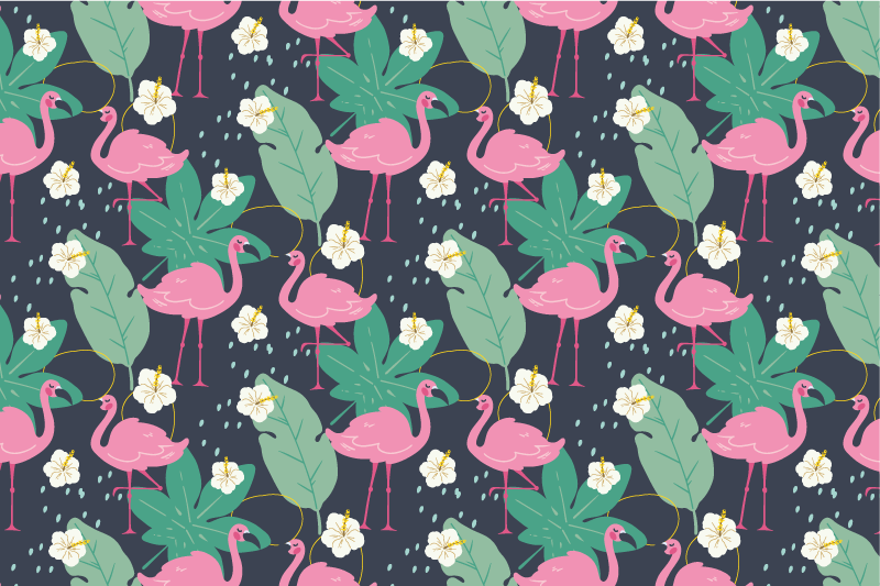 Original placemat flamingo leaf design - TenStickers