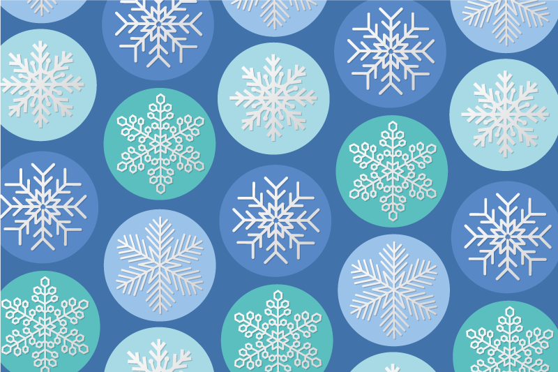 Christmas placemat with snowflake pattern circle - TenStickers