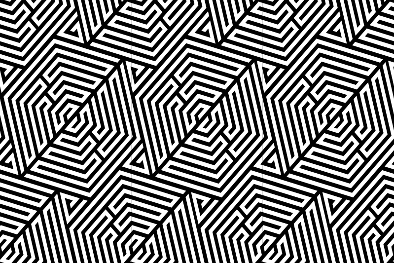 Modern placemat with geometric black design - TenStickers