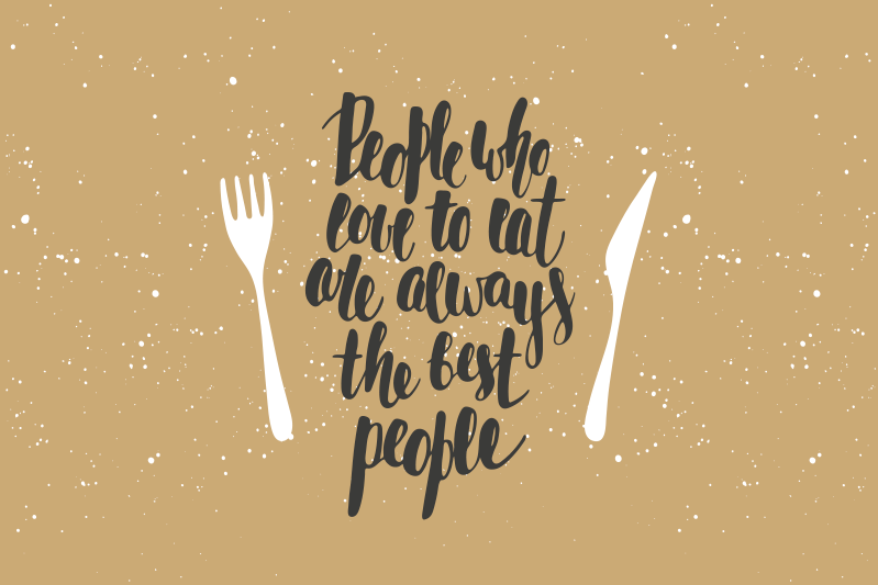 Placemat with quote forks and words - TenStickers