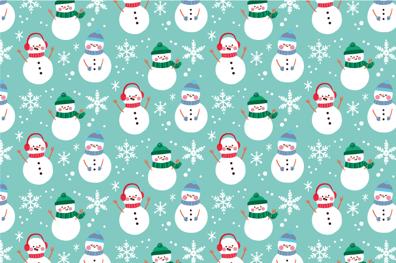 Christmas placemat joyful snowman design - TenStickers