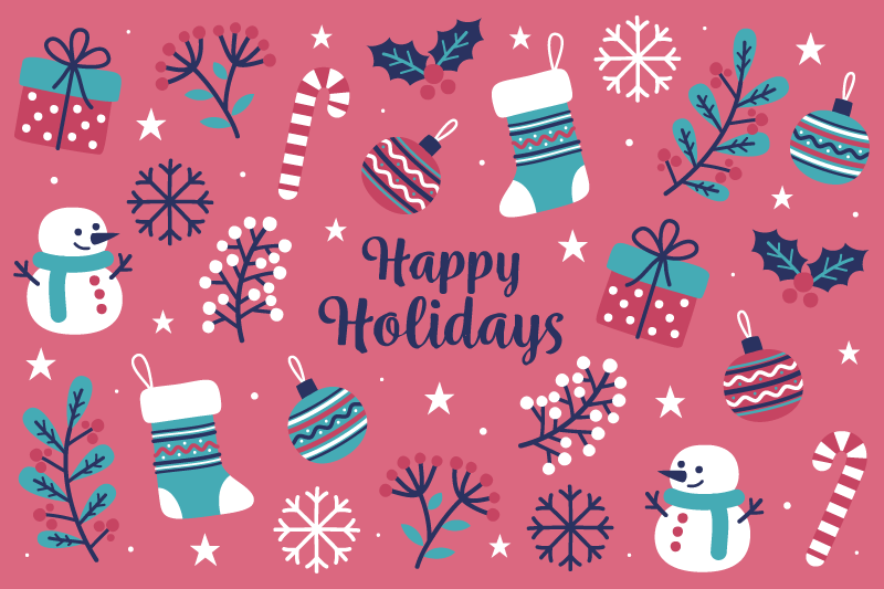 Christmas placemat with playful holiday designs - TenStickers