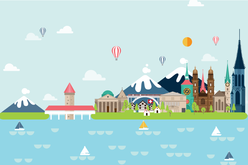 Original placemat colorful cityscape design - TenStickers