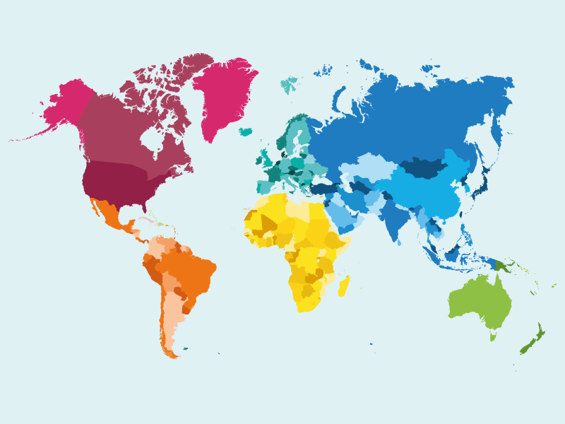 Original placemat colorful world map - TenStickers