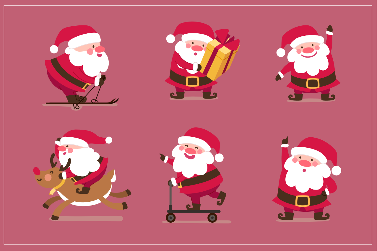 Christmas placemat featuring santa claus designs - TenStickers