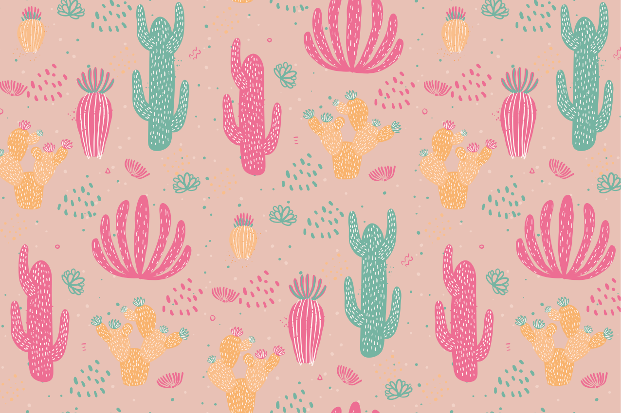 Original placemat vibrant cactus design - TenStickers