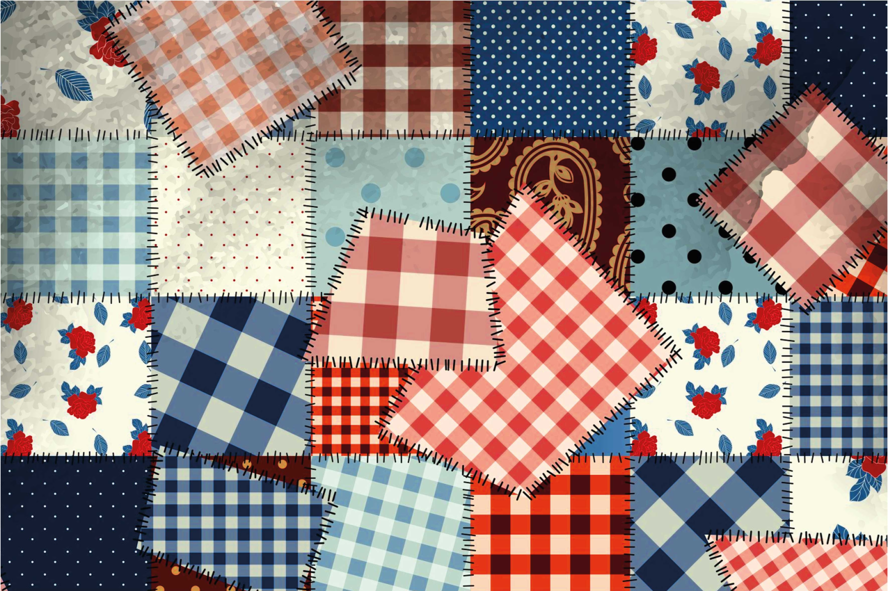 Patchwork fabric layout placemat - TenStickers