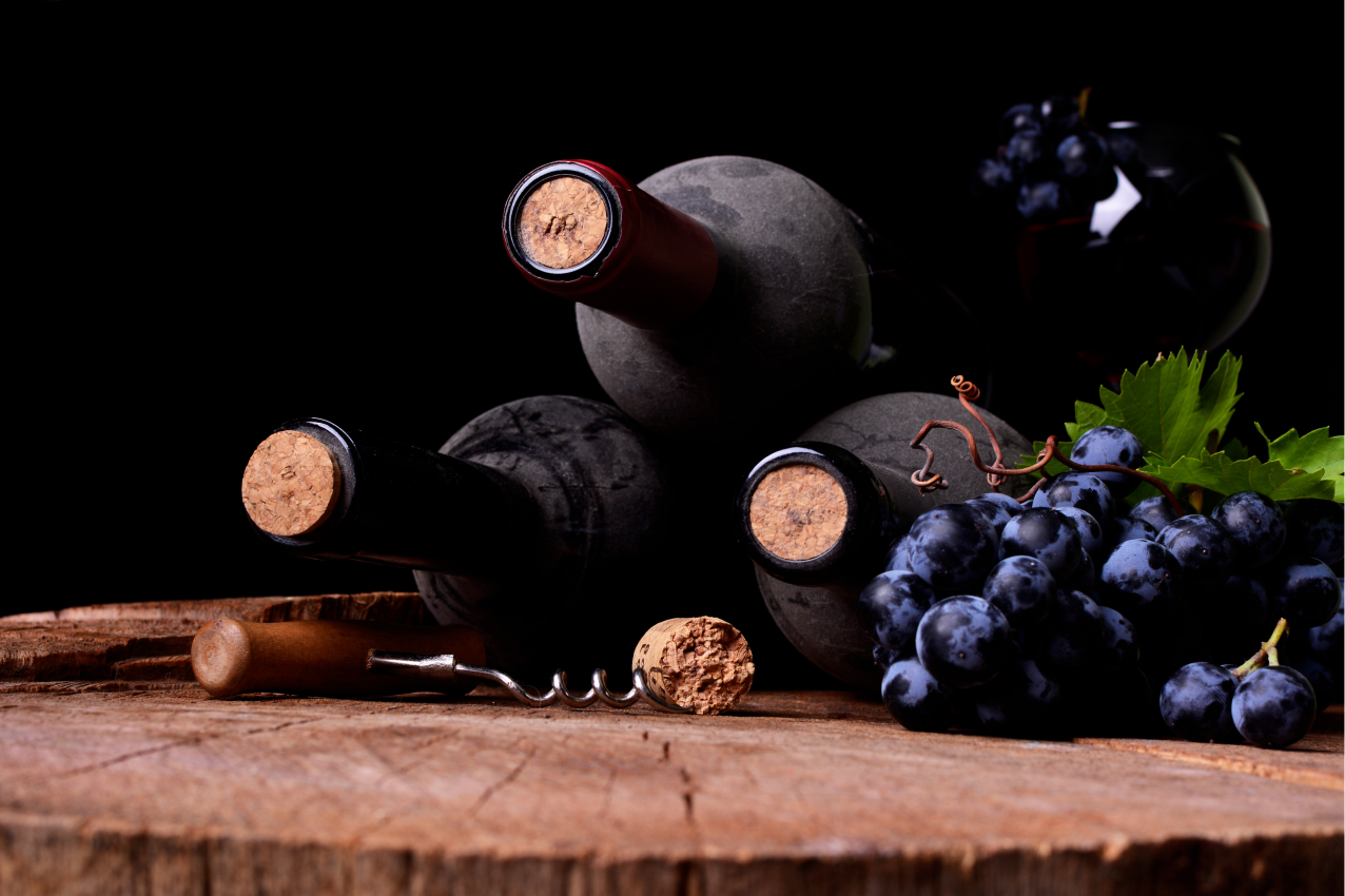 Original placemat grapes and wine bottles - TenStickers