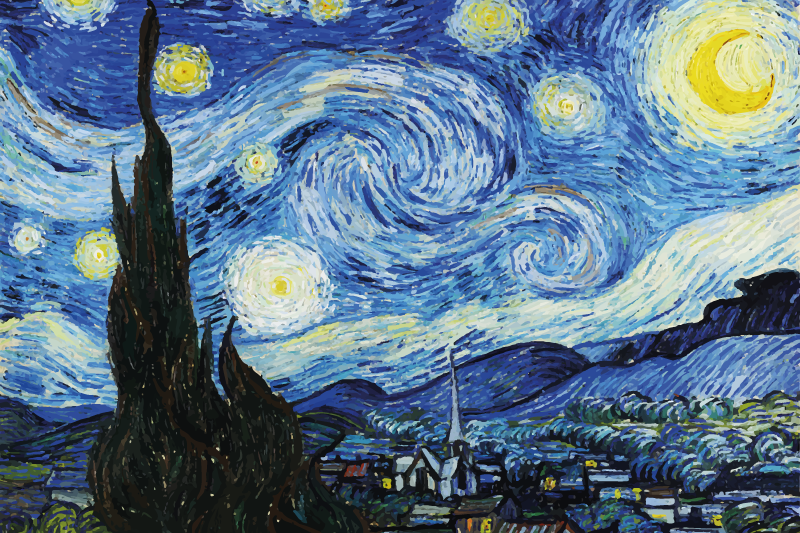 Original placemat starry night scene - TenStickers