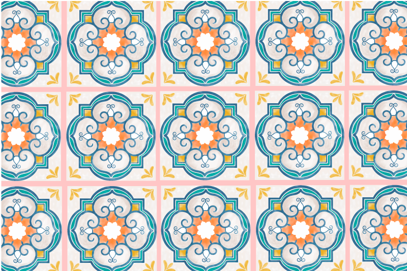 Original placemat with lively floral design - TenStickers