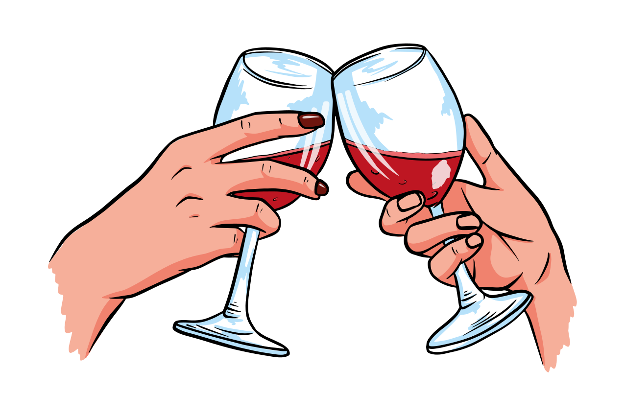 Placemat with quote cheers toasting glasses - TenStickers