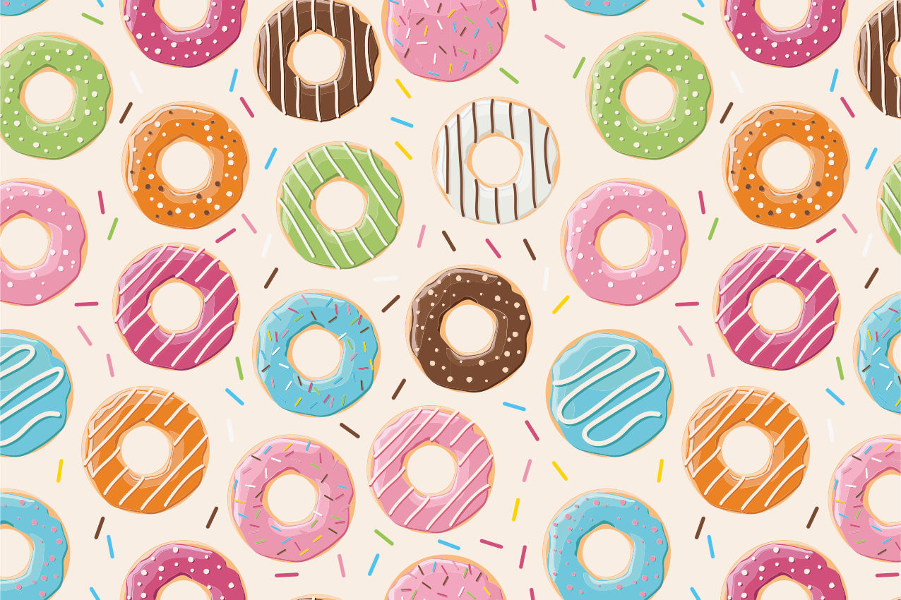Children placemat colorful donut designs - TenStickers