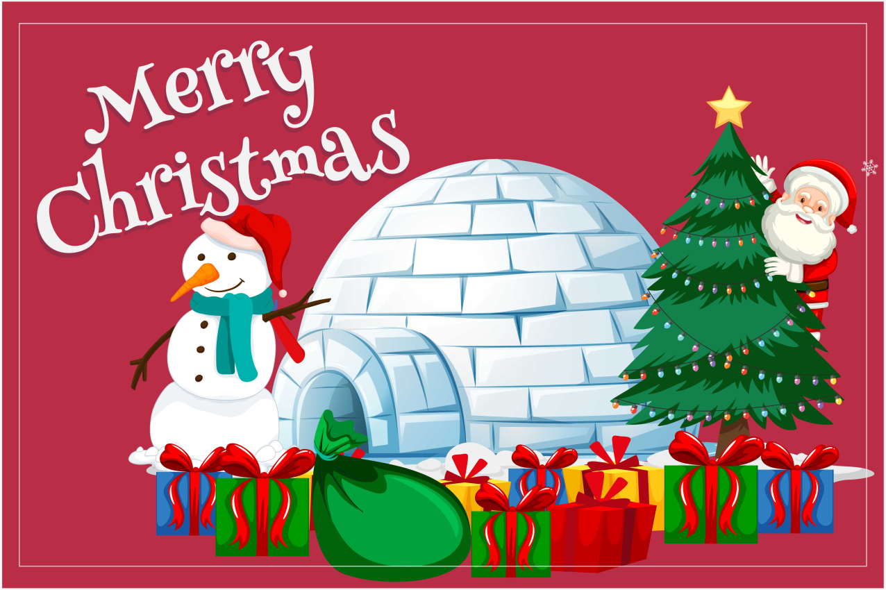 Christmas placemat with festive holiday scene - TenStickers