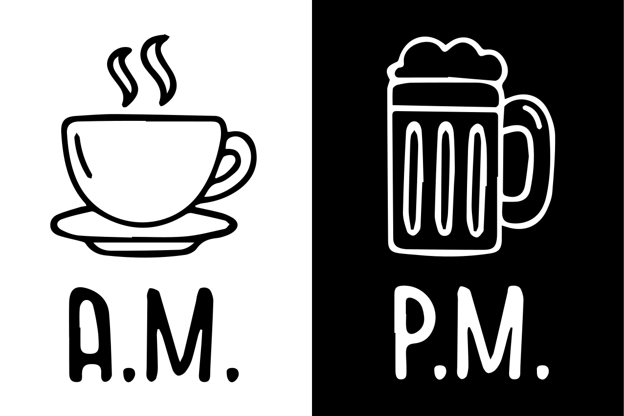 Placemat with quote coffee beer contrast - TenStickers