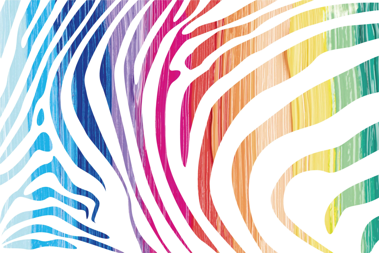 Original placemat colorful zebra stripes - TenStickers