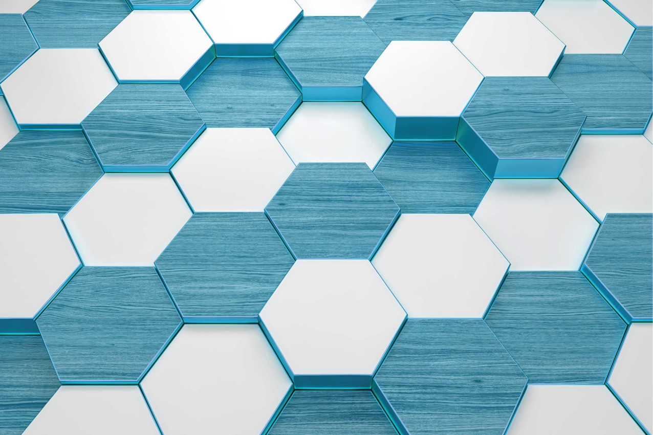 Modern placemat hexagonal blue design - TenStickers