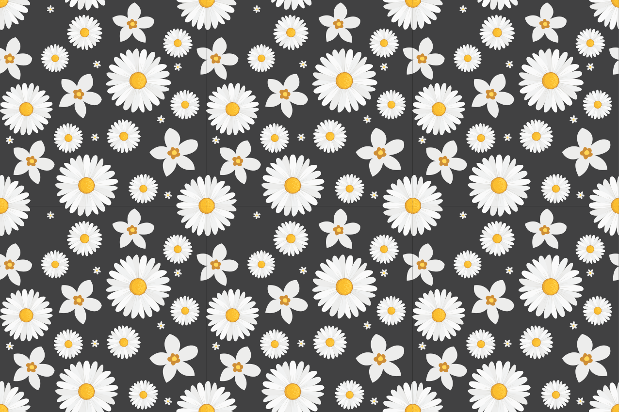 Daisy floral element placemat - TenStickers