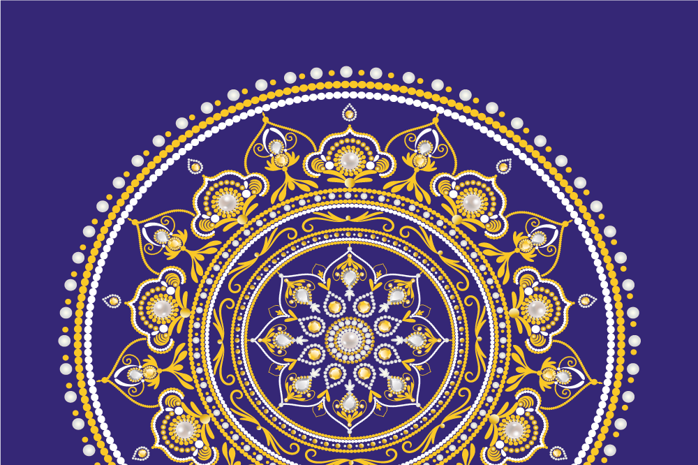 Original placemat intricate golden mandala design - TenStickers