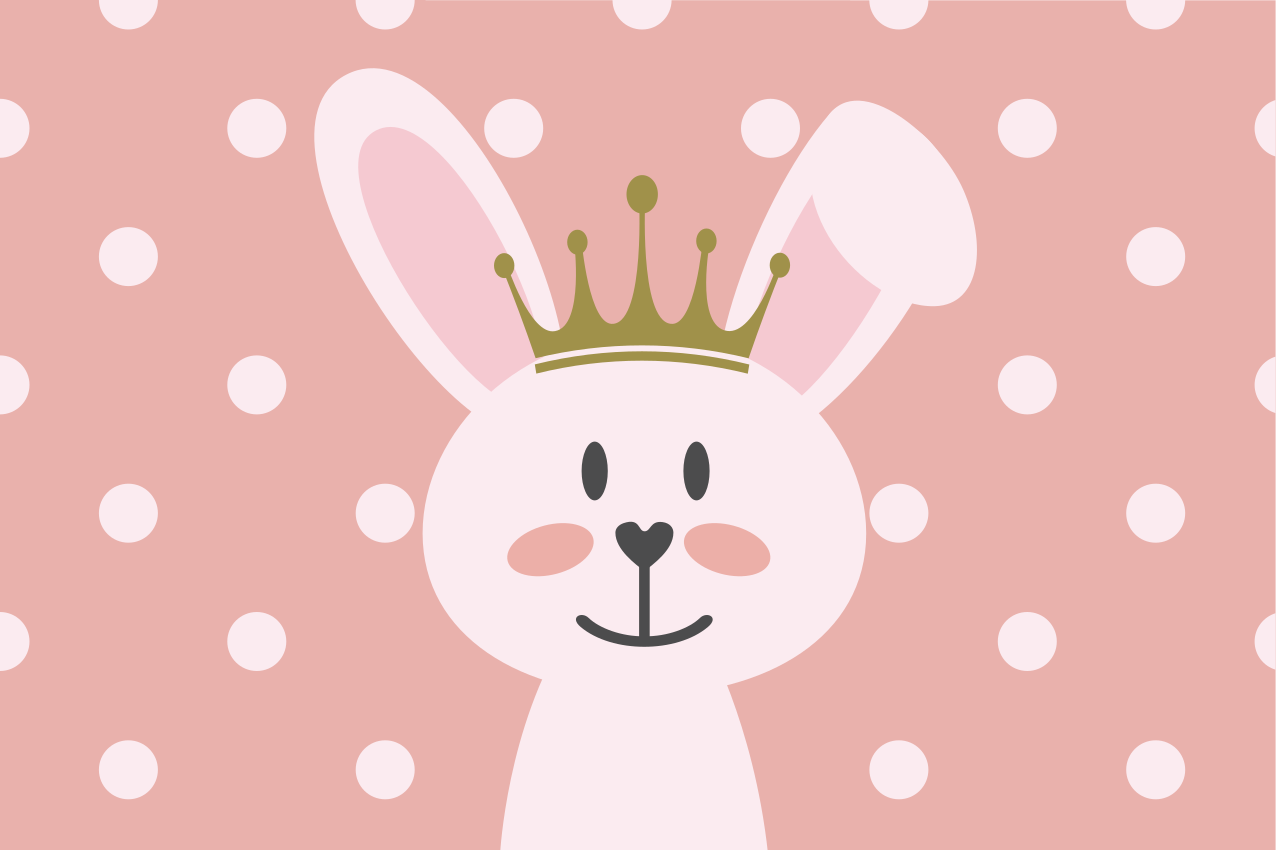 Children placemat cute bunny crown - TenStickers
