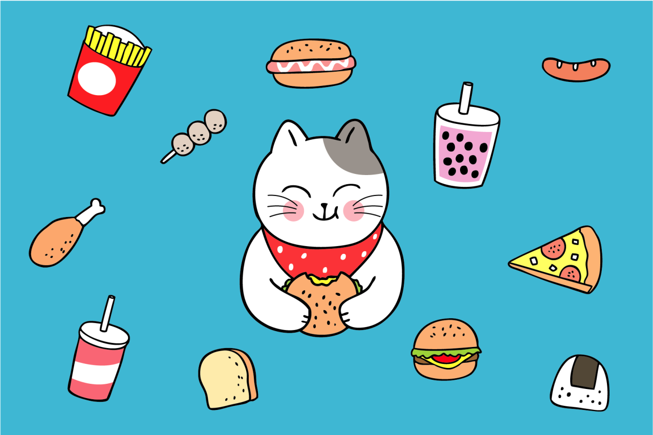 Children placemat cute cat dining - TenStickers