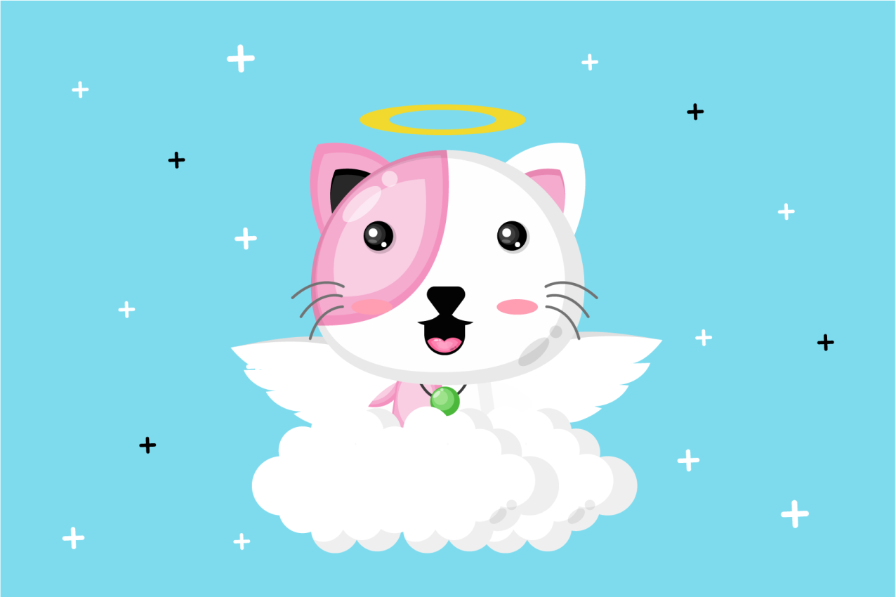 Children placemat cute cat angel - TenStickers
