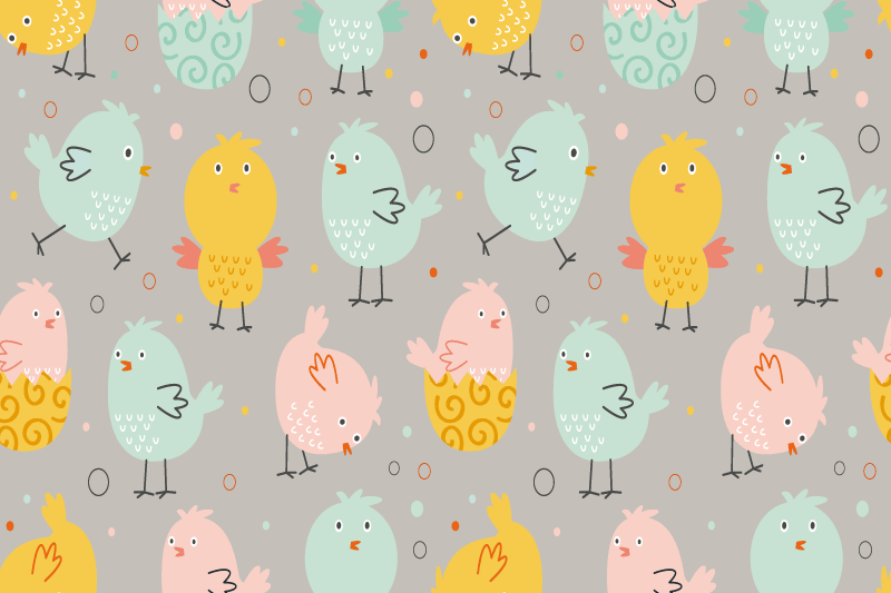 Children placemat with colorful chick characters - TenStickers