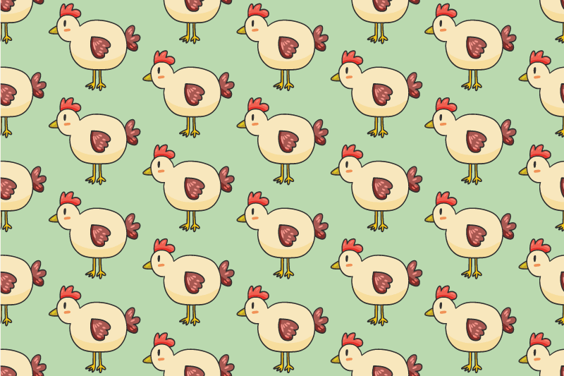 Children placemat charming chicken patterns - TenStickers