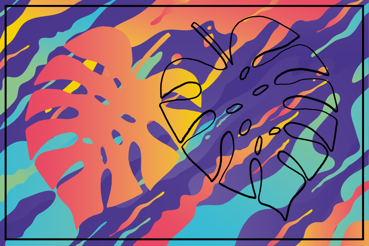 Original placemat colorful leaf design - TenStickers